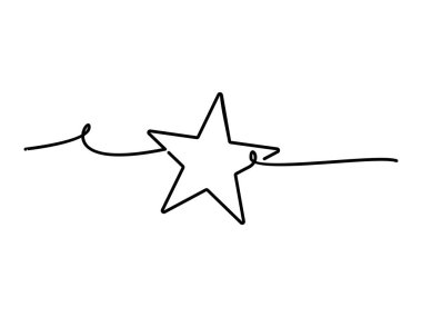 Şeffaf arkaplanda yıldız eli çizilmiş sanat tasarımı vektör çizimi çizimi