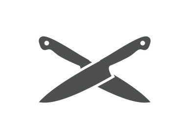 Şefin tasarım sembolü, vektörü, şeffaf arkaplan üzerinde izole edilmiş çeşitli bıçak türleri