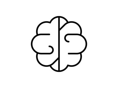 Düzenlenebilir vektör tıbbi insan Brian sembolü çizimi şeffaf arkaplanda izole edildi