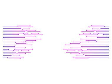 Devre paneli elektronik teknoloji sancak simgesi sembol tasarım vektörü izole edilmiş şeffaf arkaplan