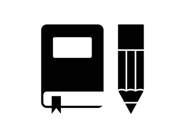 yaratıcı kavram kitabı ve kalem simgesi tasarım vektörü izole edilmiş şeffaf arkaplan