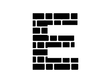 E harfi tuğla sembol tasarım vektörü izole edilmiş şeffaf arkaplan