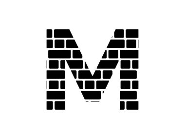 M harfi duvar simgesi simgesi tasarımı vektörü şeffaf arkaplan izole