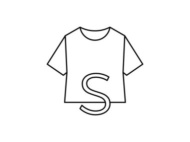 monogram S t-shirt giysi simgesi sembol tasarım vektörü izole edilmiş şeffaf arkaplan