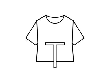 monogram t-shirt giysi simgesi sembol tasarım vektörü izole edilmiş şeffaf arkaplan