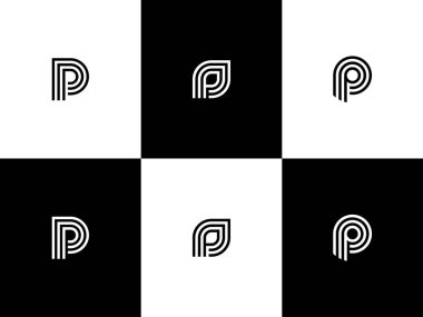 İlk harf p logosu, premium sembol p tasarım vektörü çizimi