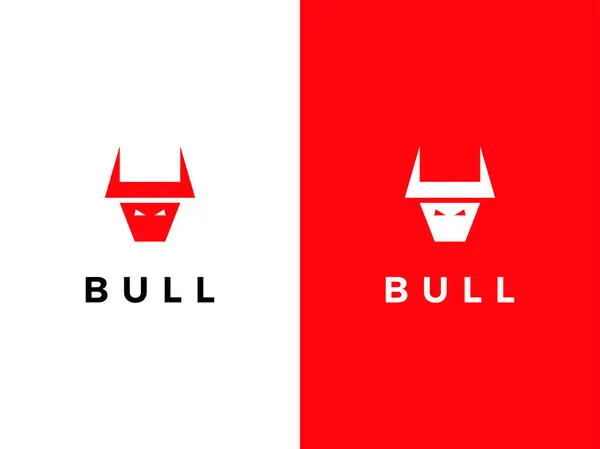 Boğa başlı basit logo tasarımı ikonu çizimi