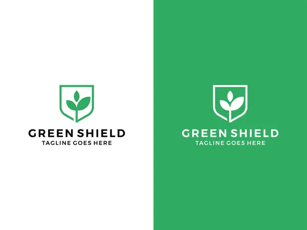 Yeşil Kalkan Koruma Doğa logosu illüstrasyonu