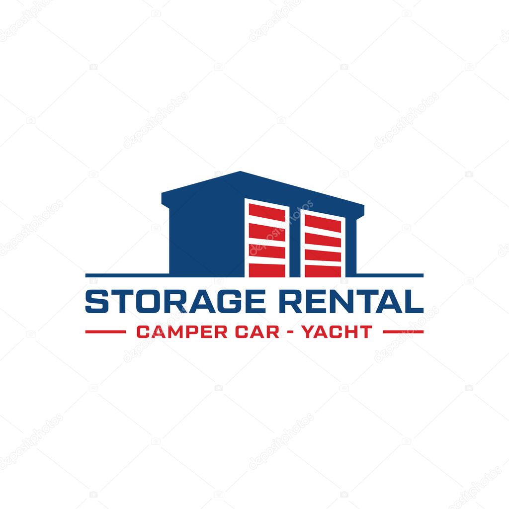 Safe storage garage logo icon vector illustration
