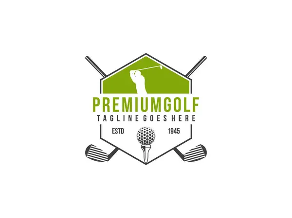 Golf sopası amblemi, golf vektör illüstrasyonu.