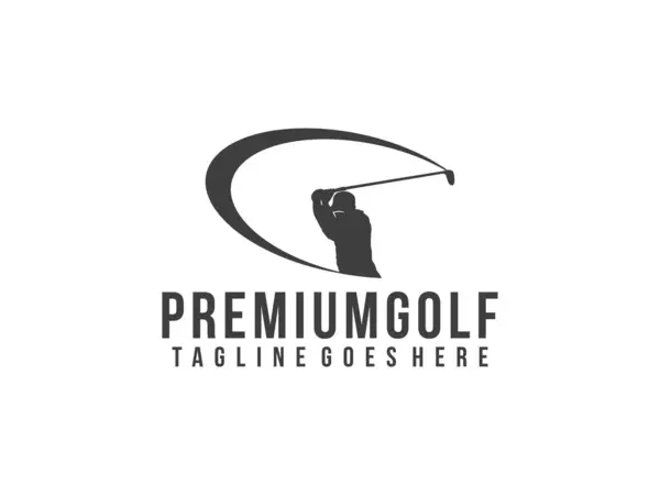 Oyuncu salıncak golf logosu, golf kulübü çizimi