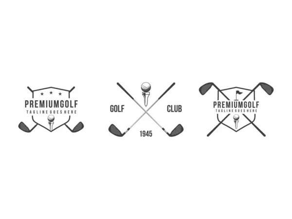 Golf kulübü etiketleri ve amblem simge ikon vektör şablonu kümesi