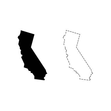 California siluetleri vektör şeffaf arkaplanı haritalar
