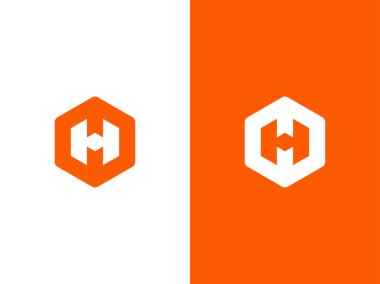 Altıgen H logosu, soyut sembol H tasarım vektörü şablonu