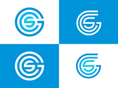 G, C, S logo simge vektör şablonu kümesi