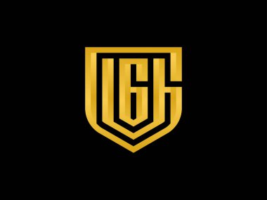 Kalkan harfi G, V ve G logo tasarımı, G güvenli vektör çizimi