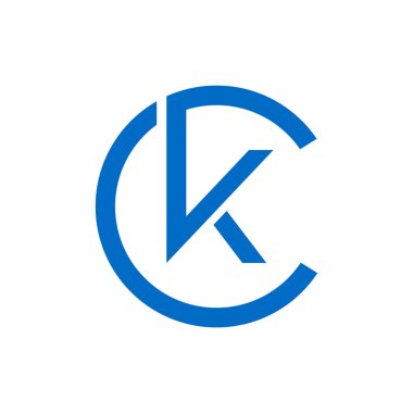 Soyut baş harfler C ve K sembolü, harf K ve C logo tasarım vektörü