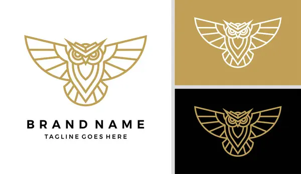 Hippi çizgisi baykuş logosu çizimi