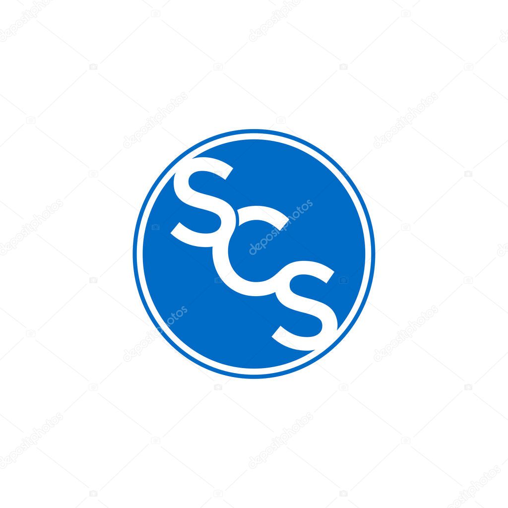 Creative abstract Letter S, C and S logo design vector template