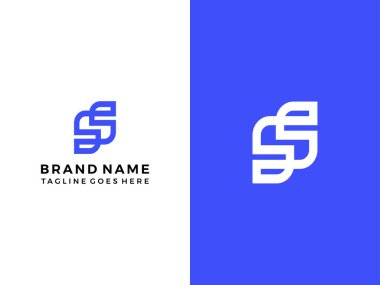 Teknoloji ve iş logosu şablonu için soyut S harfi