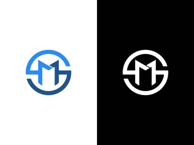 Soyut S ve M harfi logosu, S ve M simge vektör şablonu