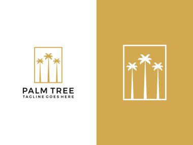 Ticari ve şirket logo vektör şablonu için lüks palmiye ağacı