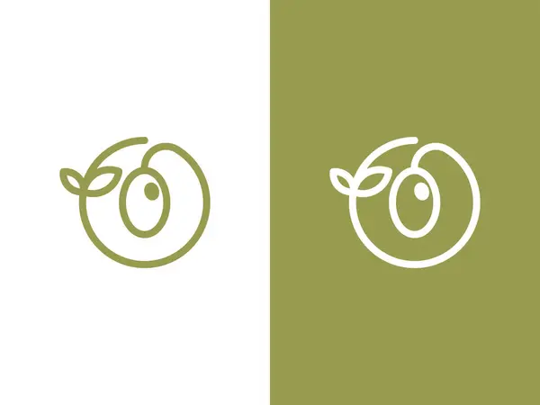 doğrusal zeytin yağı logosu tasarımı ikon vektör çizimi