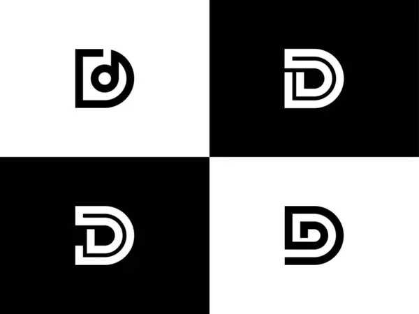 Soyut ilk harf D logo tasarım vektör şablonu