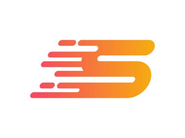 S harfi hız logosu, S simgesi dizayn şablonu