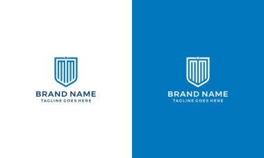Yaratıcı M kalkanı logo tasarım şablonu