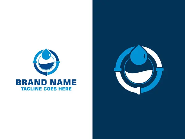 servis tesisat sızıntısı logo tasarımı vektör çizimi