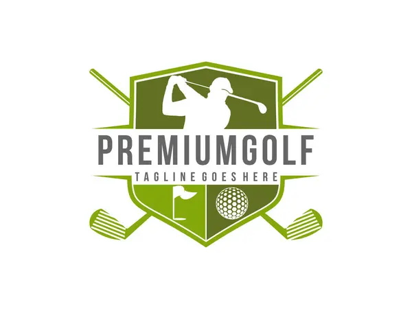 Silüet adam illüstrasyonlu kaliteli golf logosu
