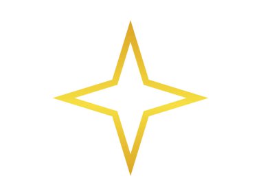 Altın şekilli yıldız çerçevesi şeffaf arkaplan üzerinde estetik parlak sınır vektörü tasarımı