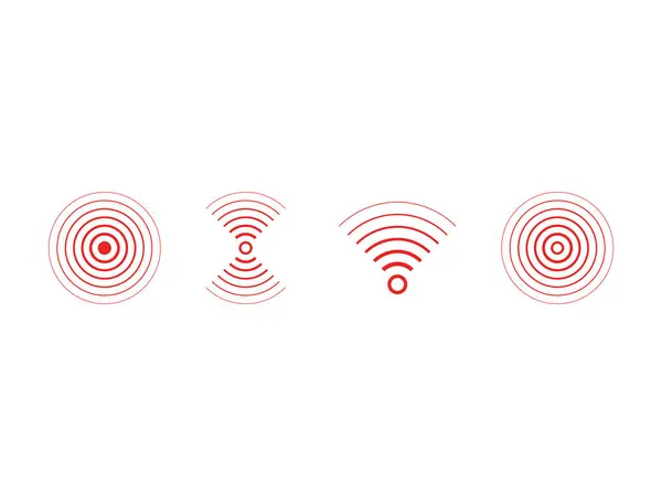 Şeffaf arkaplanda sonar radar simgesi vektör çizimi seti