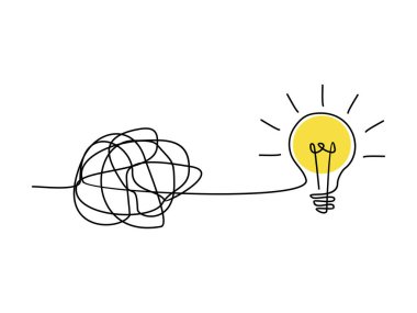 Karmaşık çizgi çizimleri ve ampullerle karalama kabloları şeffaf arkaplan üzerine tasarım vektörü