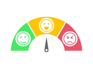 Saydam arkaplanda farklı duygu tasarım vektörüne sahip metre göstergesi simgeleri