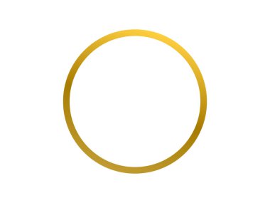 Altın daire çerçeve dış hattı şeffaf arkaplan üzerinde estetik parlaklık sınır vektörü tasarımı