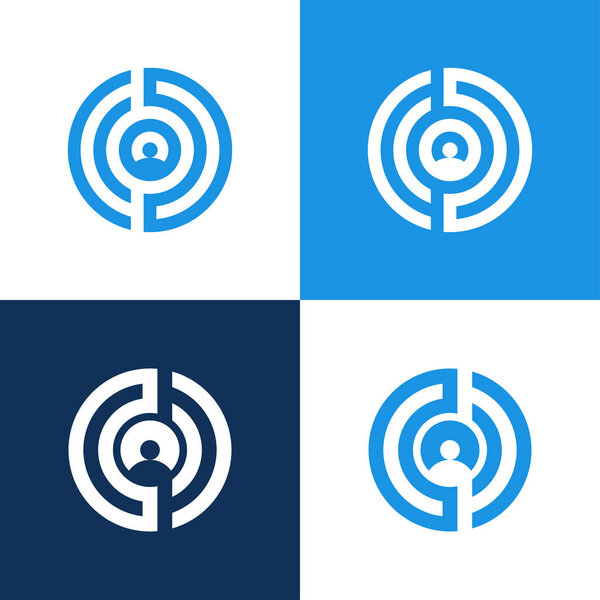 Буквы C и D геометрический круг и вектор логотипа