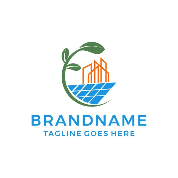Güneş enerjisi oluşturan logo ikonu vektör şablonu