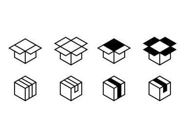 Küp sembolü dizaynı, gönderme kutusu veya kutu küp vektör çizimi