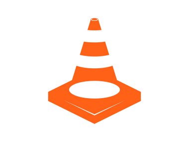 Şeffaf arkaplanda yapım turuncu koni izole tasarım vektörü