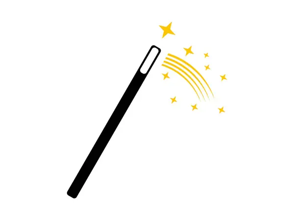 Şeffaf arkaplanda sihirli değnek logo tasarımı vektörü