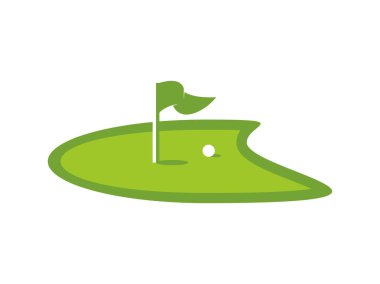 Peyzaj golf logosu, golf kulübü tasarım vektör çizimi