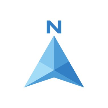 Pusula simgesi kuzey yıldızı tasarım vektörü çizimi