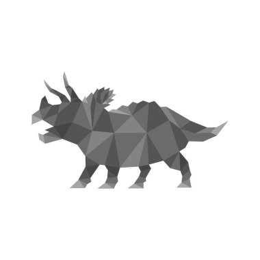 Çokgen triceratops dinazor logo vektör çizimi