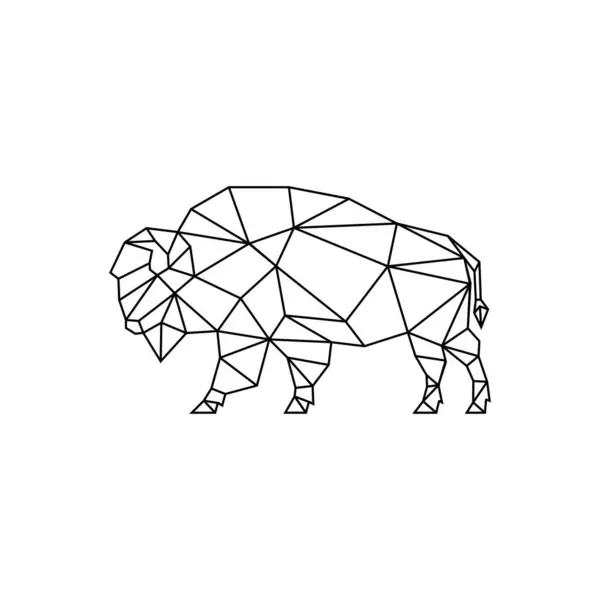 Geometrik bizon tasarımı, doğrusal boğa logo ikonu çizimi