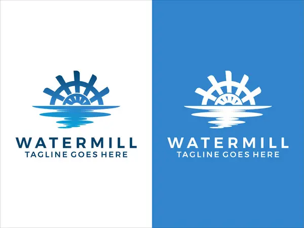 Su değirmeni logosu, su tekerleği konsepti