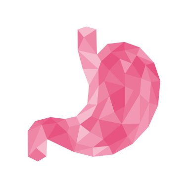 Geometrik çokgen insan mide organı logo ikonu taşıyıcısı