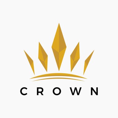 Geometrik klasik taç logo tasarım vektör şablonu