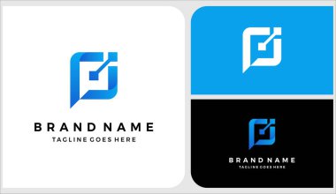 Soyut yaratıcı harf P dijital logo, monogram P simge vektörü